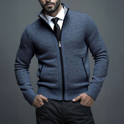 Ciepły Rozpinany Sweter Dzianinowy (Męskie)