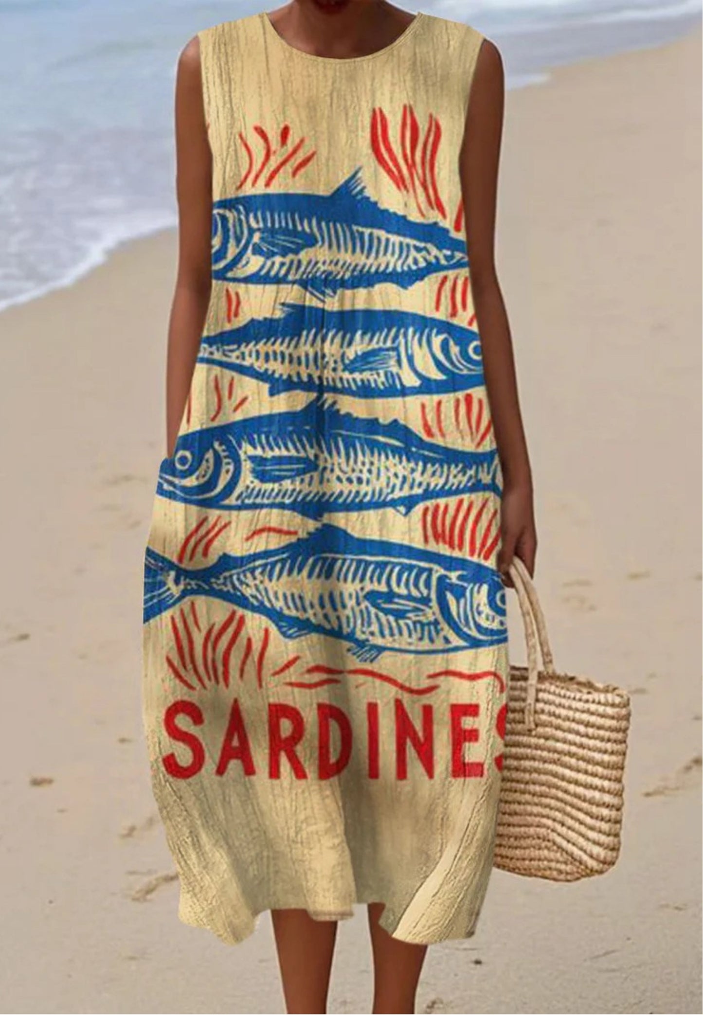 DIANA | SUKIENKA Z WZOREM RYB W STYLU VINTAGE